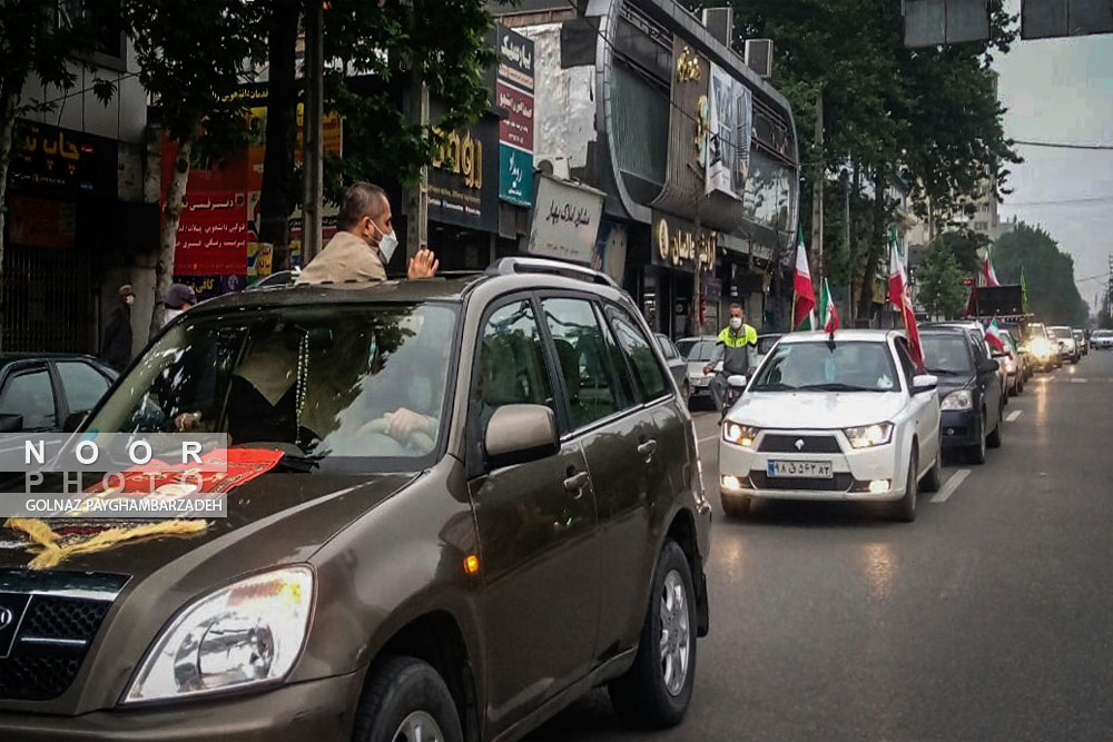 راهپیمایی خودجوش خودرویی روز جهانی قدس در آمل