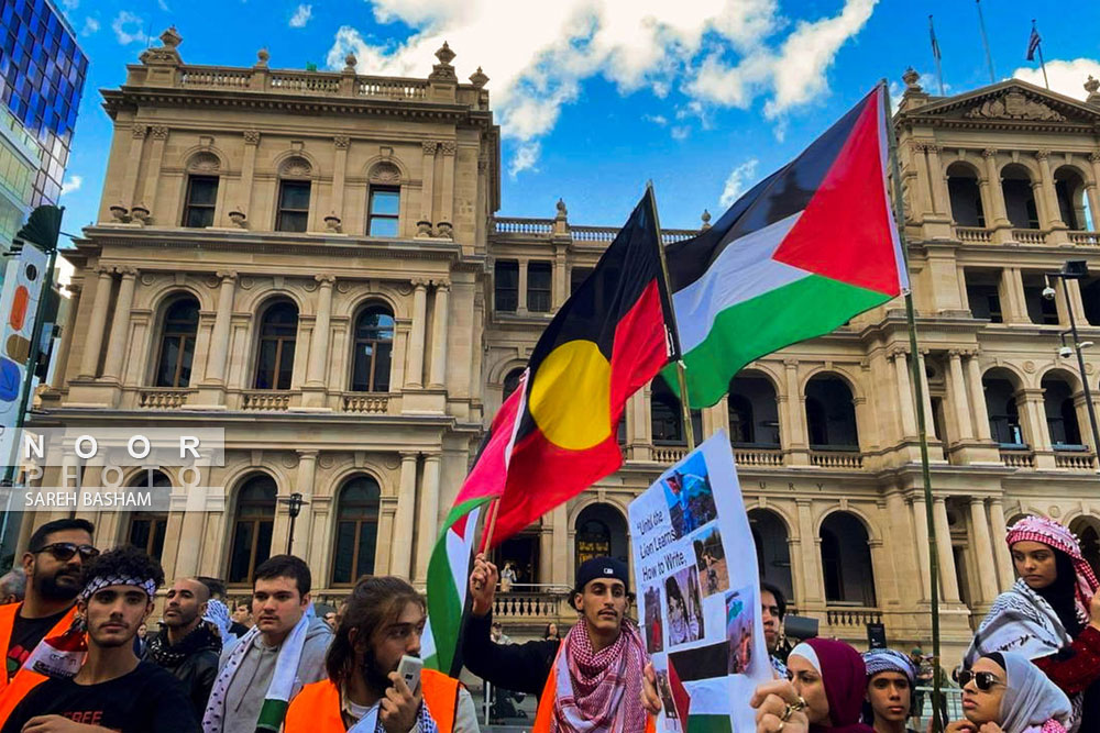 راهپیمایی مردمی برزبین استرالیا در حمایت  فلسطین و محکومیت جنایات صهیونیست