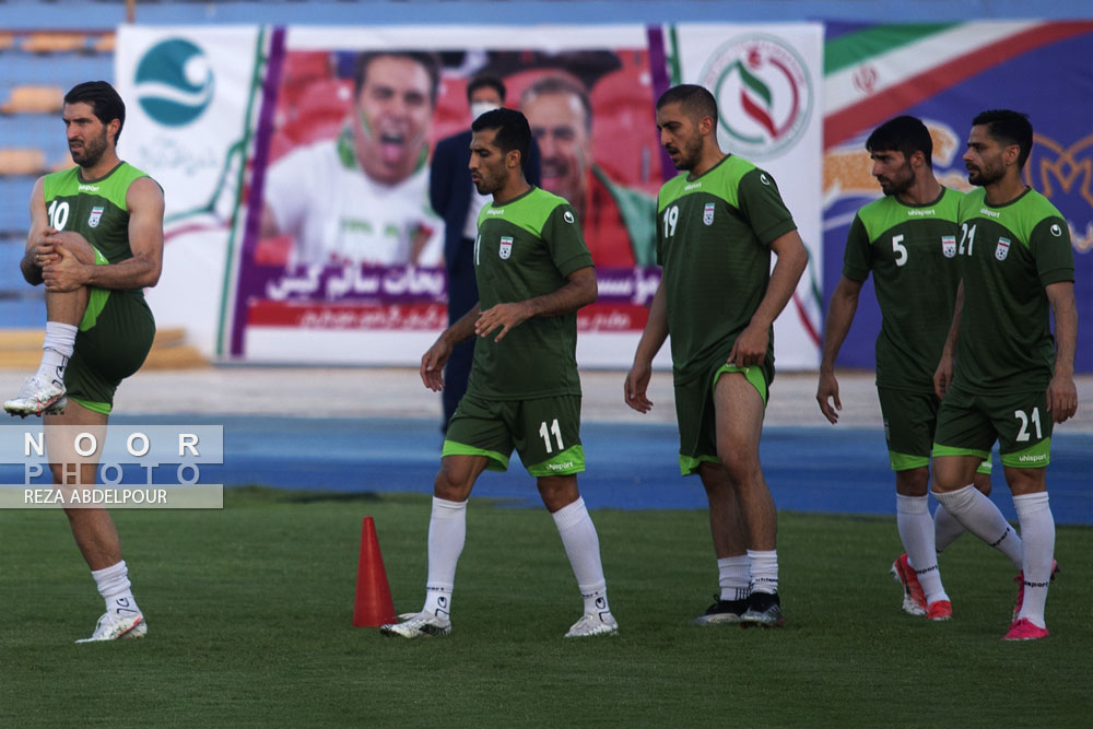 نخستین تمرین تیم ملی فوتبال در کیش