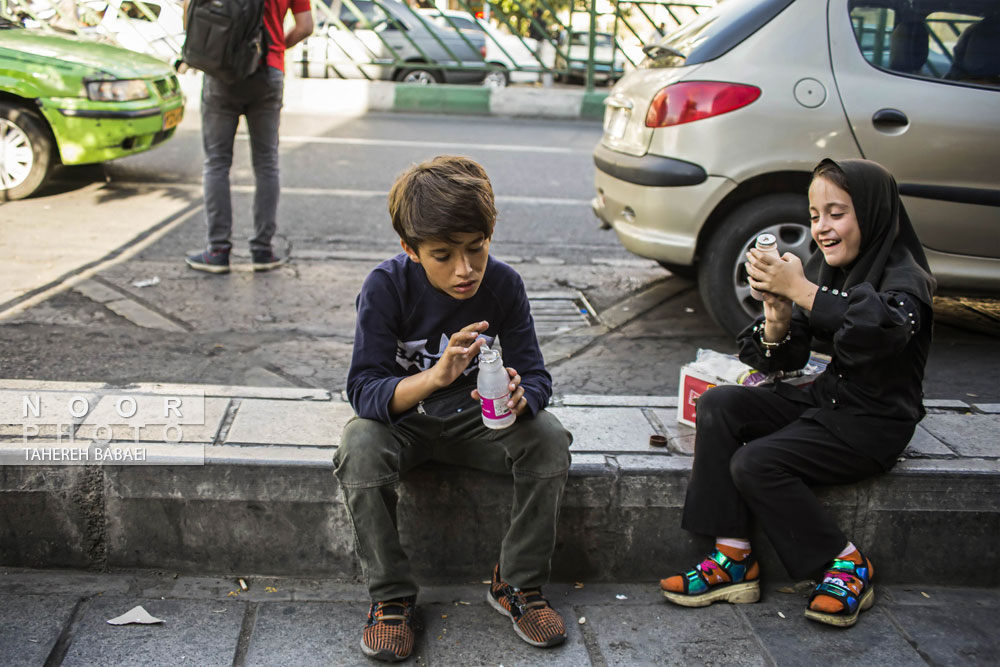 حضور کودکان کار در خیابان های مرکز شهر تهران