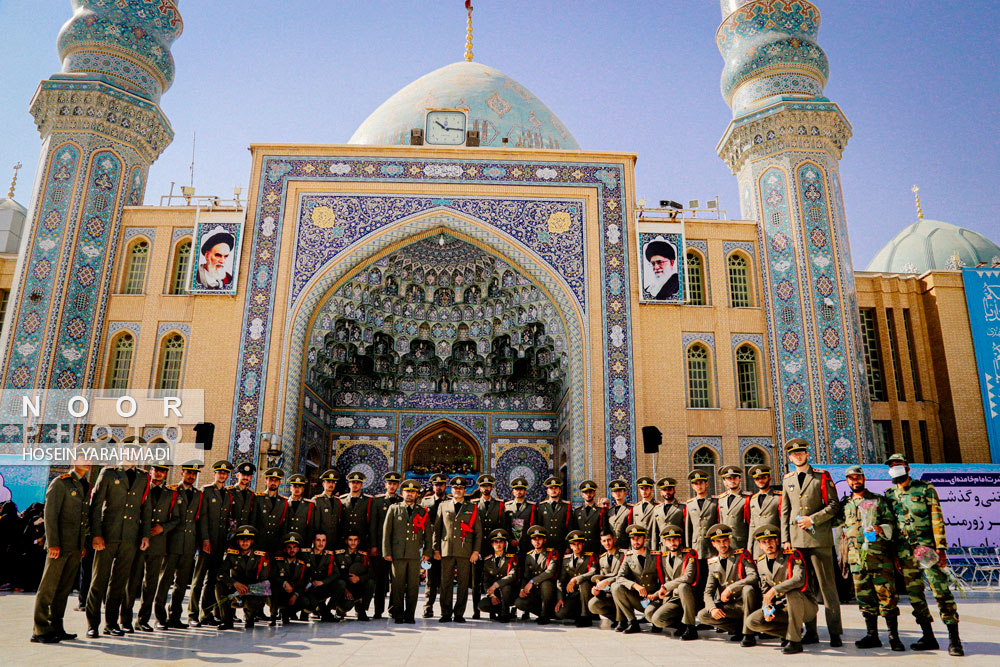 صبحگاه مشترک عهد سربازی در مسجد جمکران
