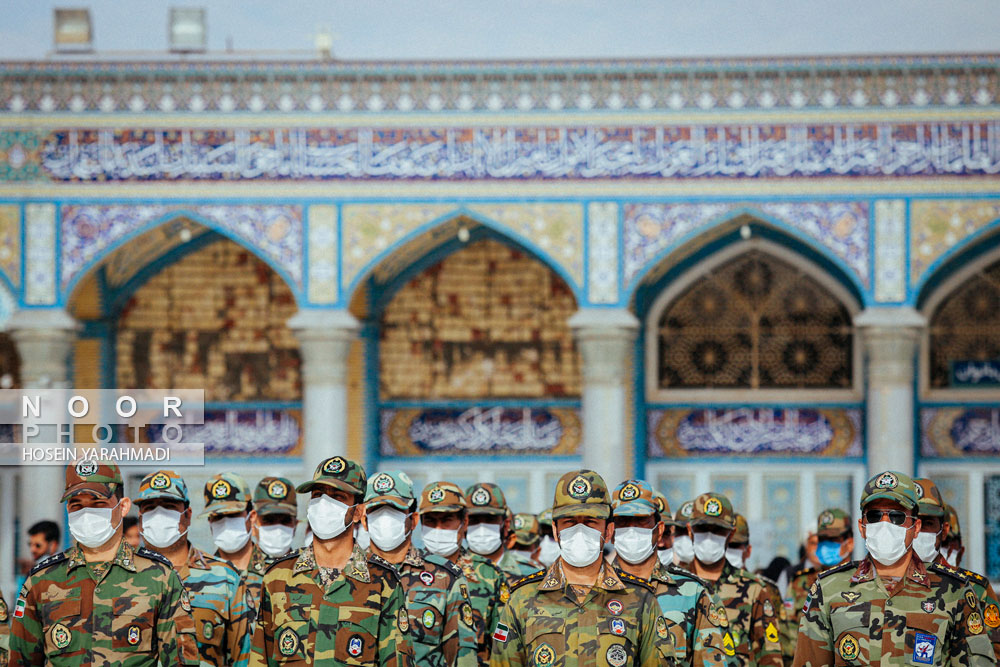 صبحگاه مشترک عهد سربازی در مسجد جمکران