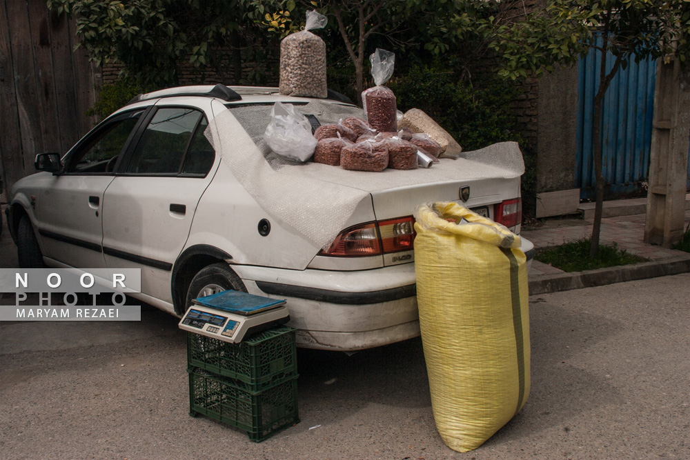 فرو شخشکبار در دوشنبه بازار روستای کفشگیری گرگان