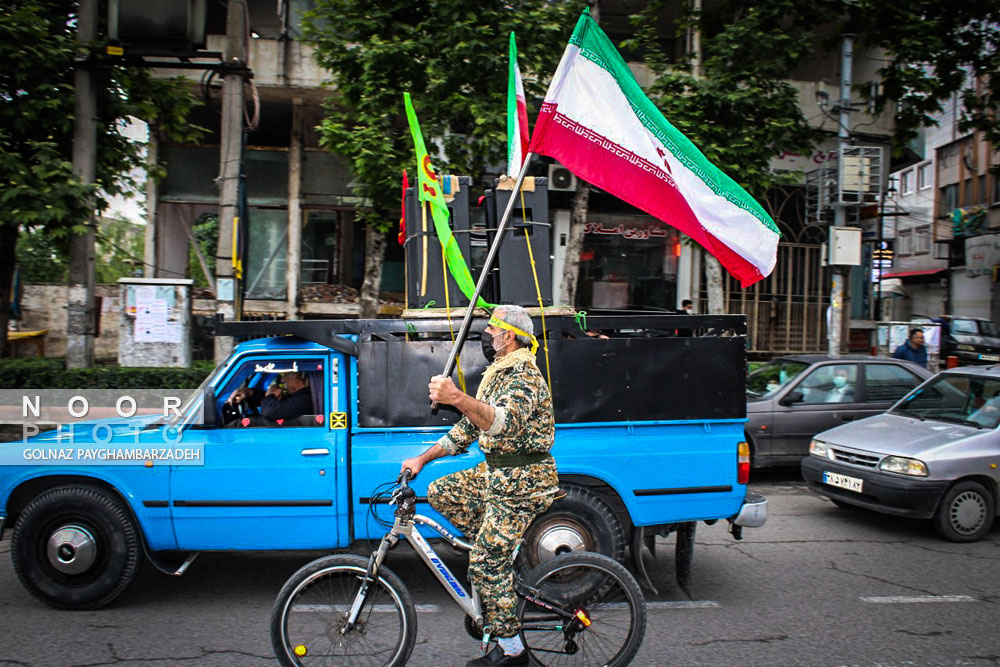 راهپیمایی خودجوش خودرویی روز جهانی قدس در آمل