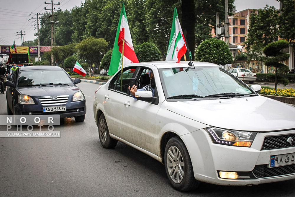 راهپیمایی خودجوش خودرویی روز جهانی قدس در آمل