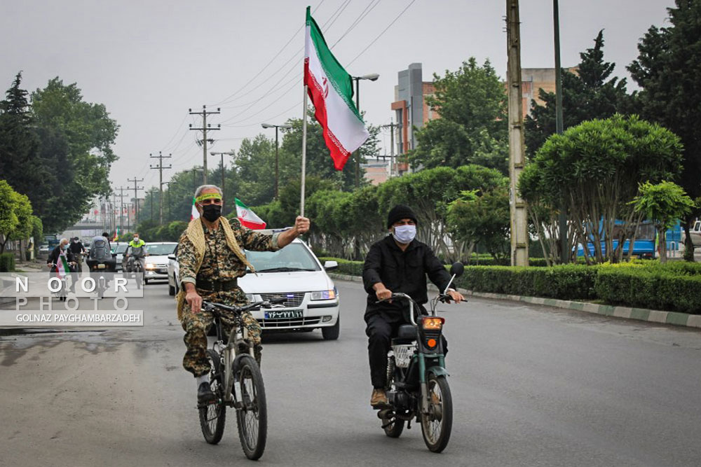 راهپیمایی خودجوش خودرویی روز جهانی قدس در آمل