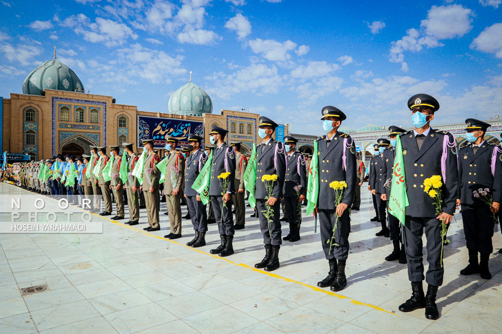 صبحگاه مشترک عهد سربازی در مسجد جمکران